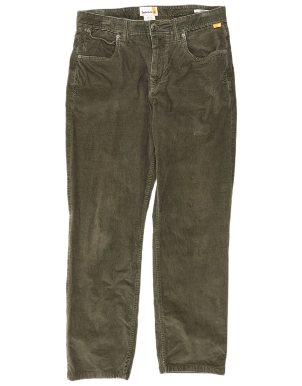 Timberland Mens Straight Corduroy Trousers W32 L28 Green Cotton