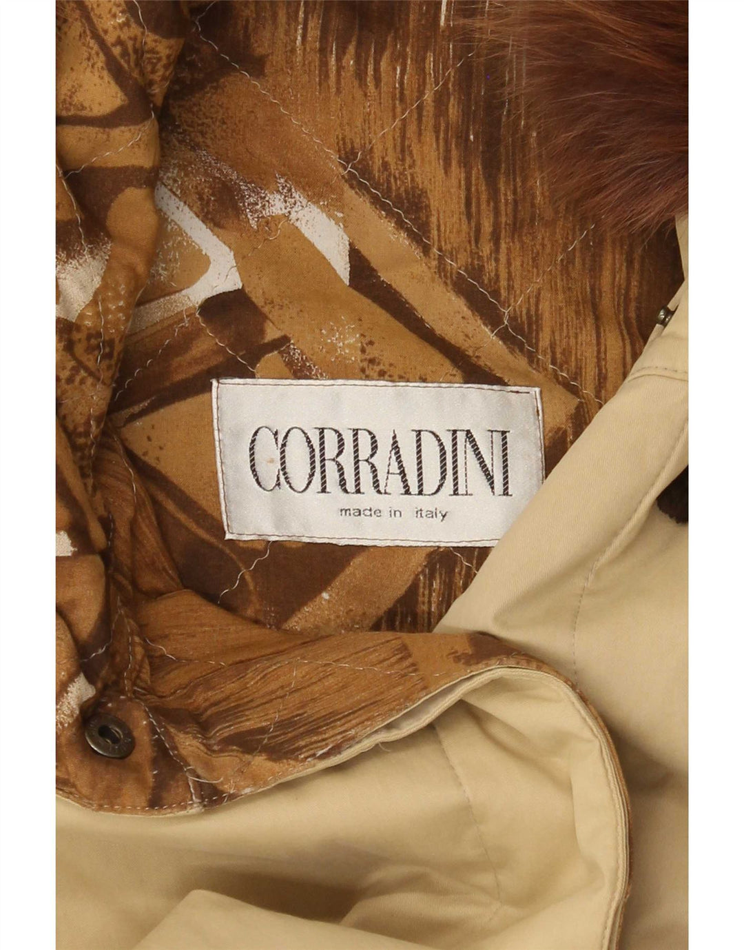 Vintage Womens Hooded Parka Jacket UK 20 2XL Beige