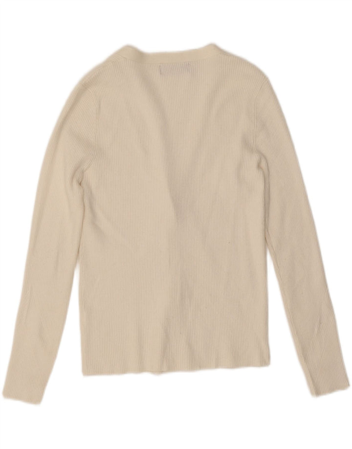 Marks & Spencer Womens Cardigan Sweater UK 14 Medium White