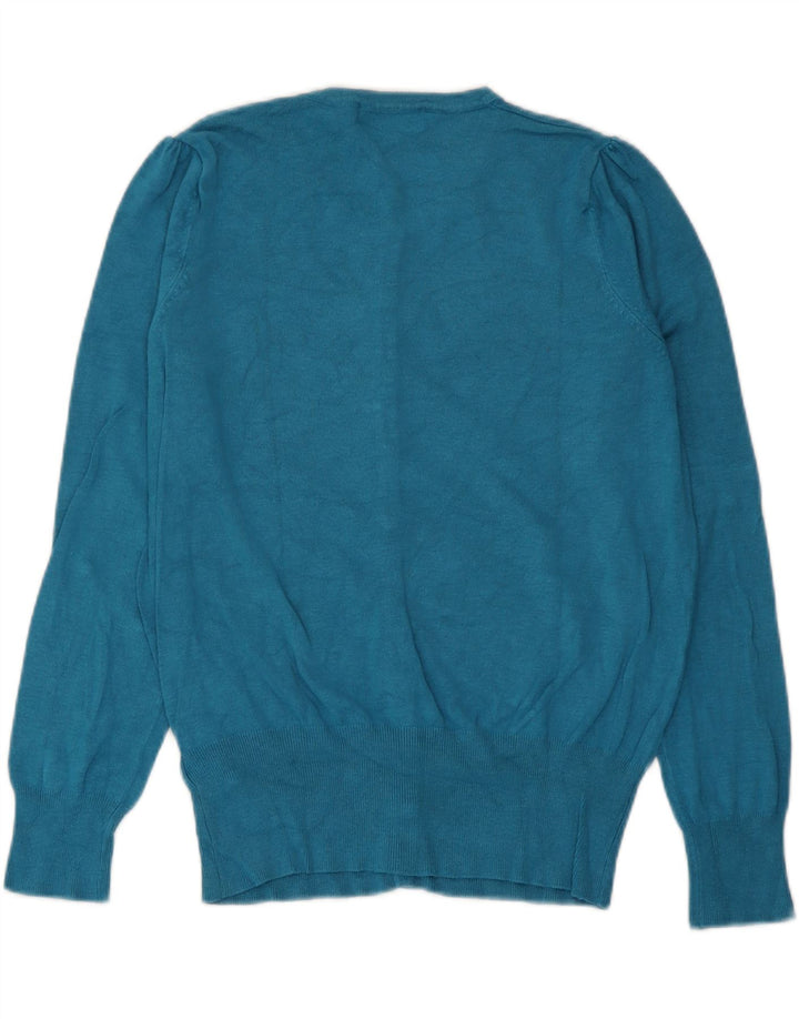 Marks & Spencer Womens Cardigan Sweater UK 14 Medium Turquoise Viscose