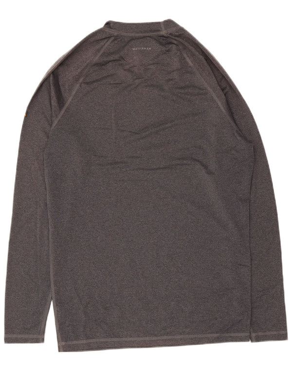 Quiksilver Mens Graphic Top Long Sleeve Large Grey Polyester