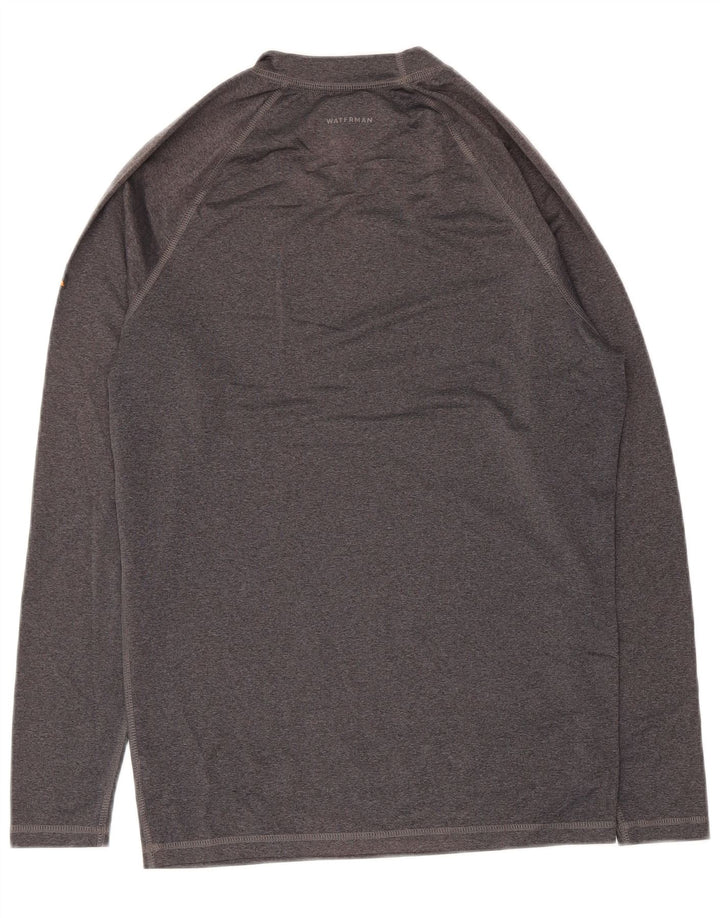 Quiksilver Mens Graphic Top Long Sleeve Large Grey Polyester