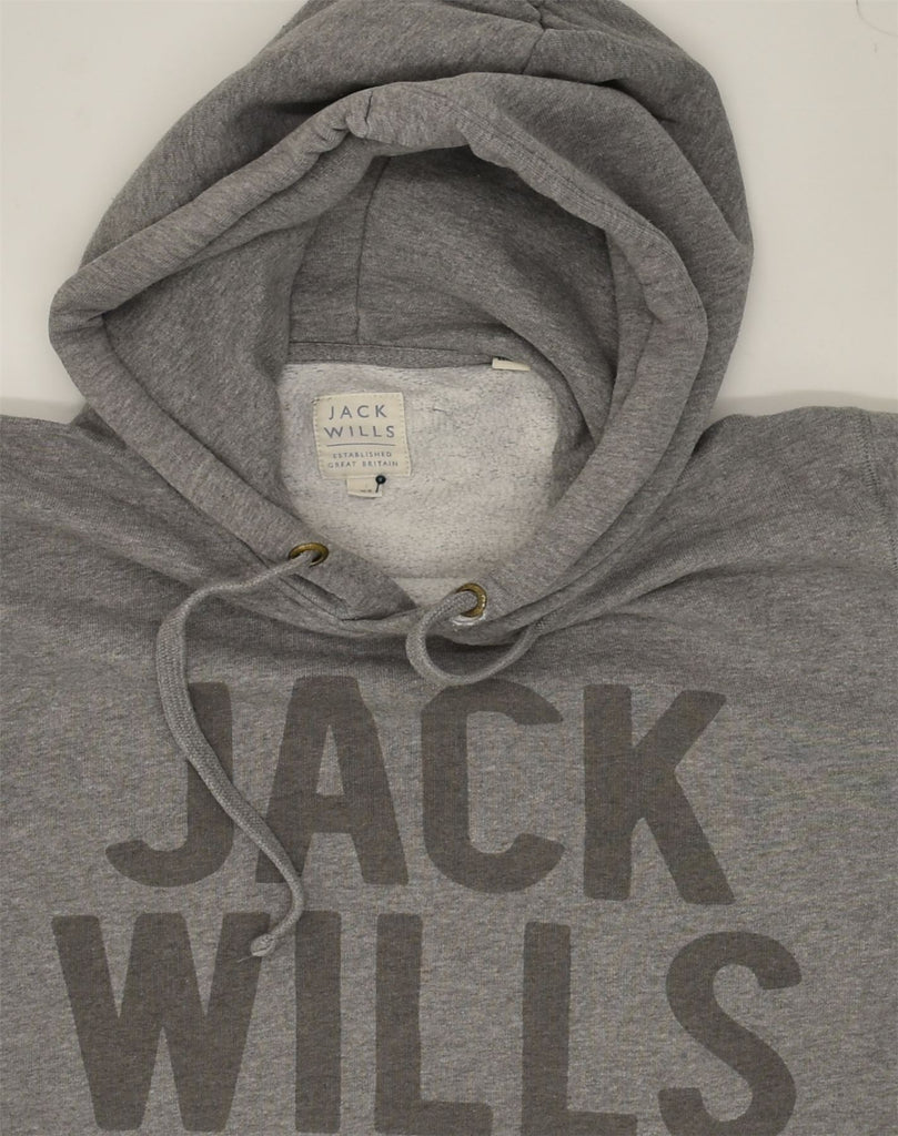 JACK WILLS Mens Graphic Hoodie Jumper XS Grey Cotton | Vintage Jack Wills | Thrift | Second-Hand Jack Wills | Used Clothing | Messina Hembry 