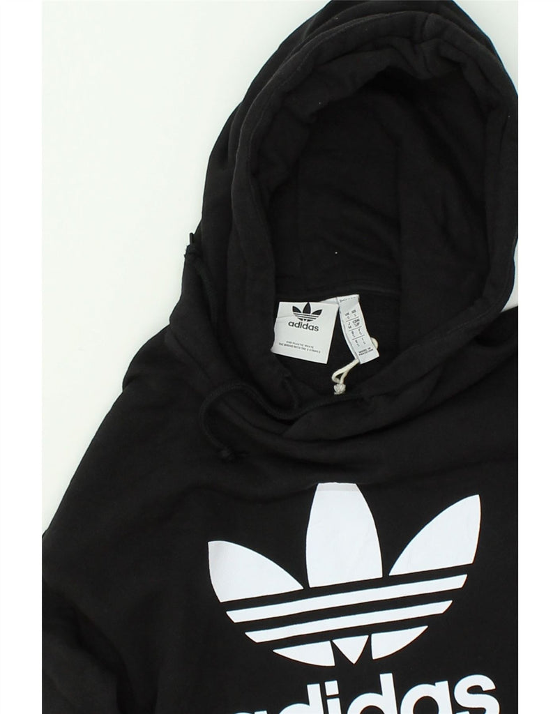 ADIDAS Mens Graphic Hoodie Jumper Small Black Cotton | Vintage Adidas | Thrift | Second-Hand Adidas | Used Clothing | Messina Hembry 