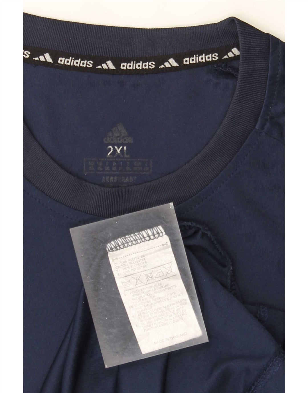 Adidas Mens Aeroready T-Shirt Top 2XL Navy Blue Polyester