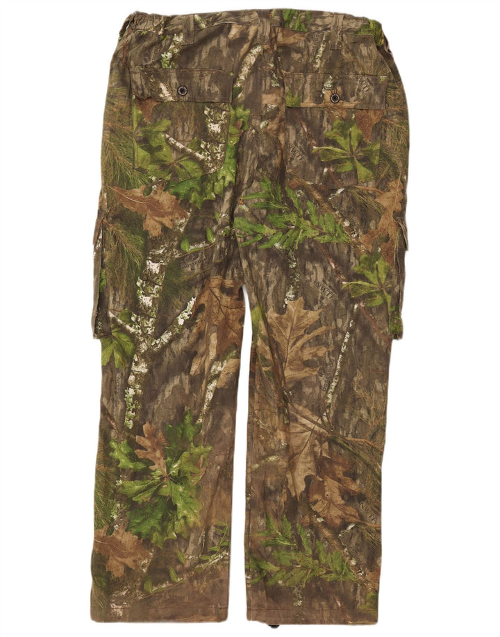 MOSSY OAK Mens Straight Cargo Trousers W38 L31 Khaki Camouflage Cotton