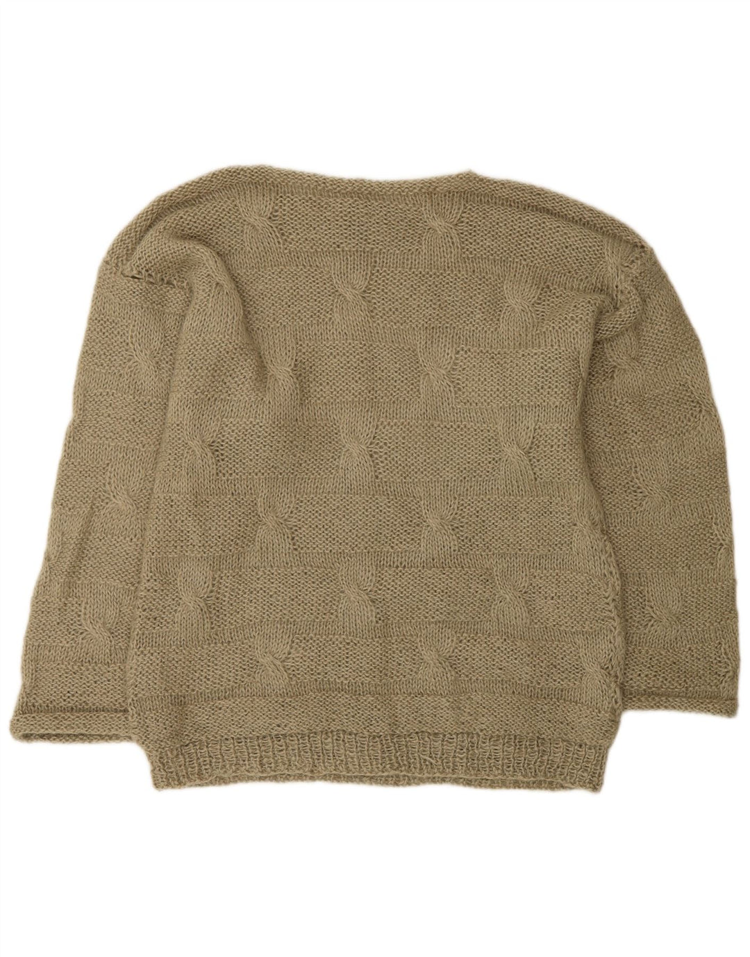 Vintage Mens Boat Neck Jumper Sweater Medium Khaki
