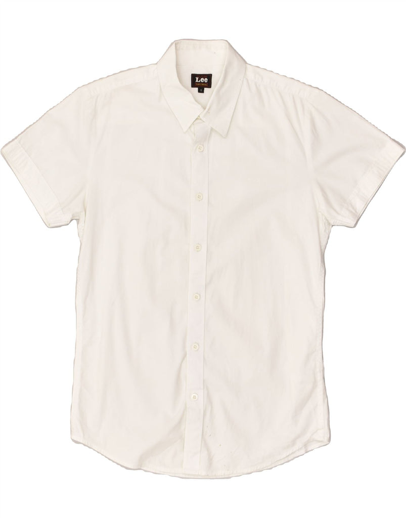 LEE Mens Short Sleeve Shirt Small White Cotton | Vintage Lee | Thrift | Second-Hand Lee | Used Clothing | Messina Hembry 