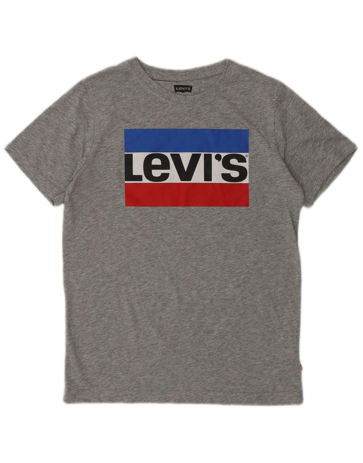 LEVI'S Boys Graphic T-Shirt Top 13-14 Years Grey Cotton