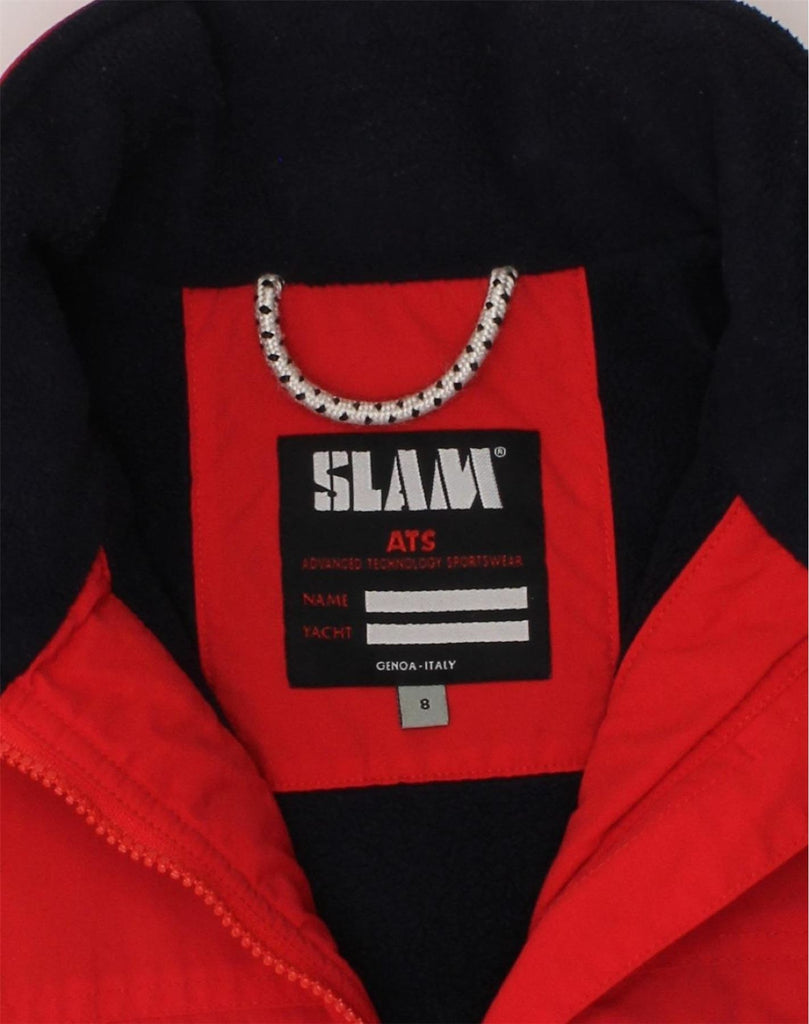 SLAM Boys Graphic Hooded Windbreaker Jacket 7-8 Years Red Nylon | Vintage Slam | Thrift | Second-Hand Slam | Used Clothing | Messina Hembry 