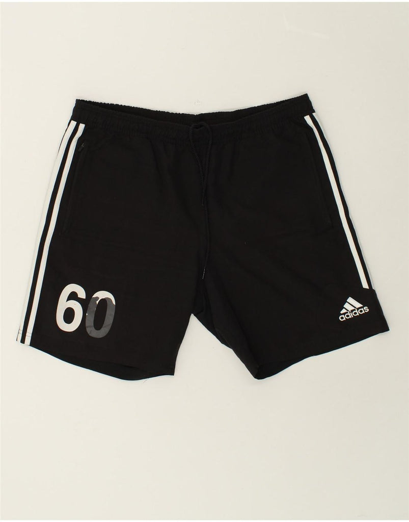ADIDAS Mens Graphic Sport Shorts XL Black Polyester | Vintage Adidas | Thrift | Second-Hand Adidas | Used Clothing | Messina Hembry 