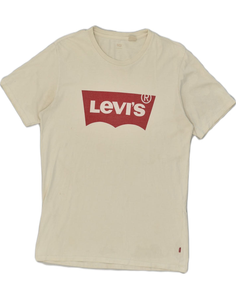 LEVI'S Mens Graphic T-Shirt Top Large Off White Cotton | Vintage Levi's | Thrift | Second-Hand Levi's | Used Clothing | Messina Hembry 