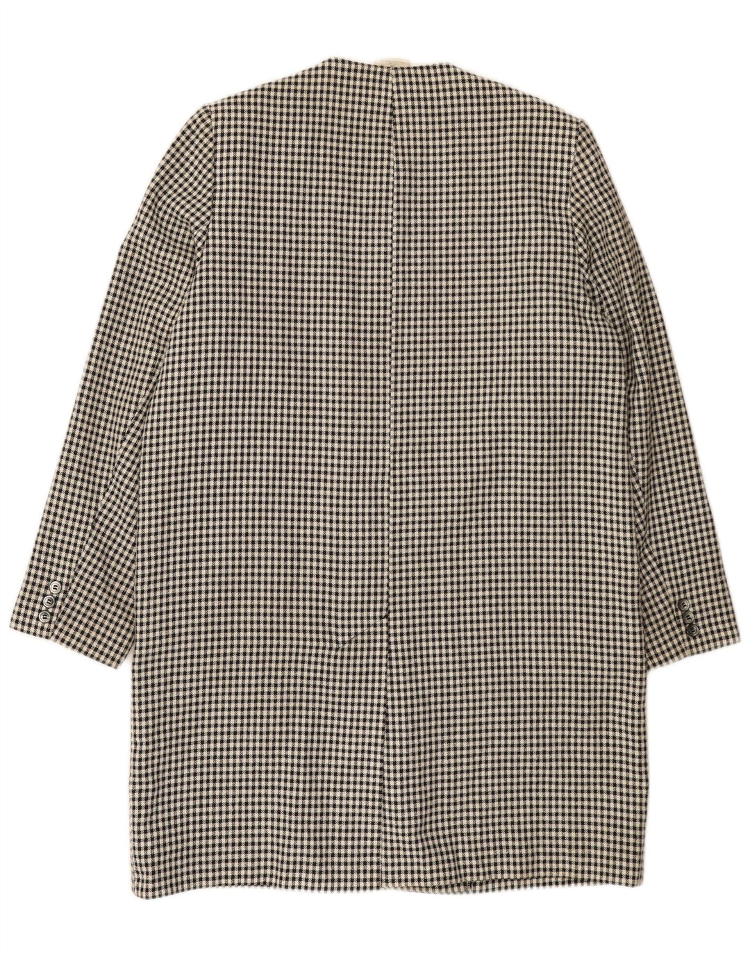 ALEXON Womens Loose Fit Overcoat UK 12 Medium Black Houndstooth Polyester
