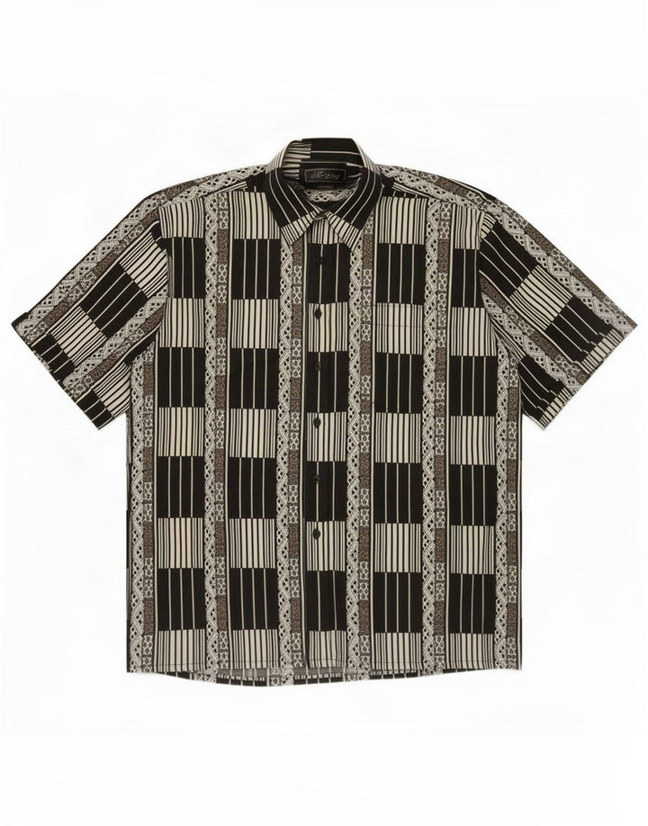 Mustang Mens Short Sleeve Shirt Large Black Geometric