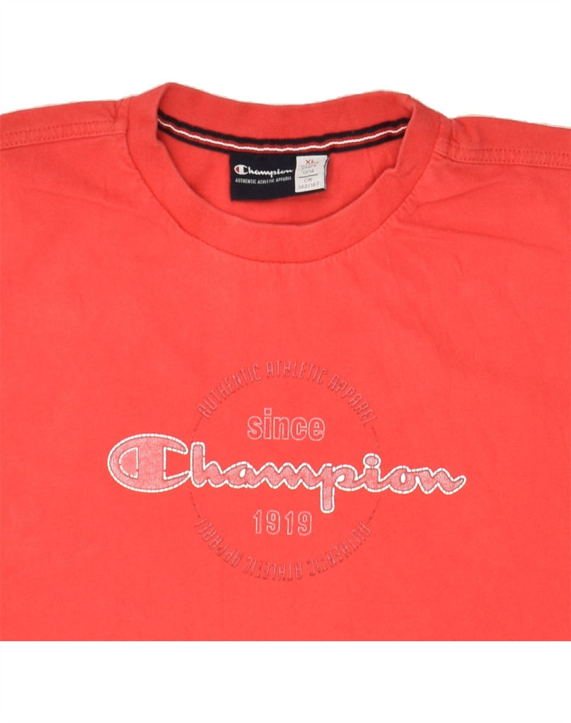 CHAMPION Boys Graphic T-Shirt Top 13-14 Years XL Red | Vintage Champion | Thrift | Second-Hand Champion | Used Clothing | Messina Hembry 