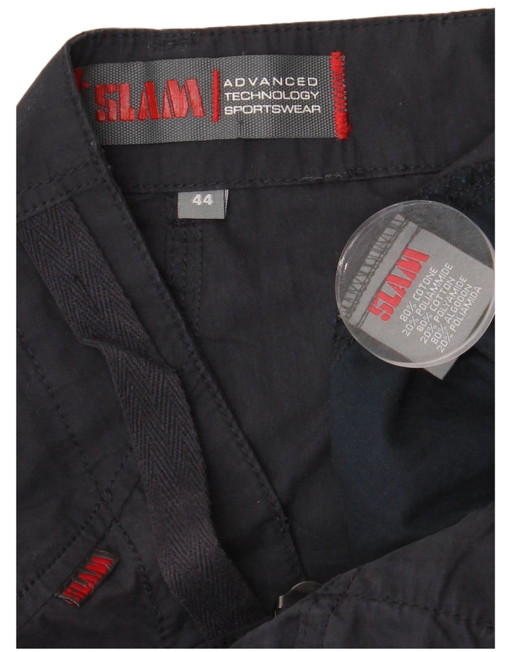 Slam Womens Straight Cargo Trousers IT 44 Medium W32 L35 Navy Blue Cotton