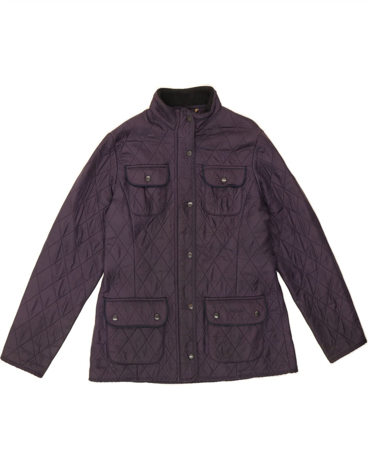 BARBOUR Womens Quilted Jacket UK 14 Large Purple Vintage Barbour and Second-Hand Barbour from Messina Hembry 