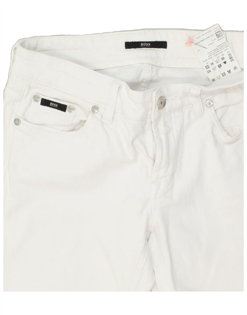 HUGO BOSS Womens Bootcut Jeans W28 L32 White Cotton | Vintage Hugo Boss | Thrift | Second-Hand Hugo Boss | Used Clothing | Messina Hembry 