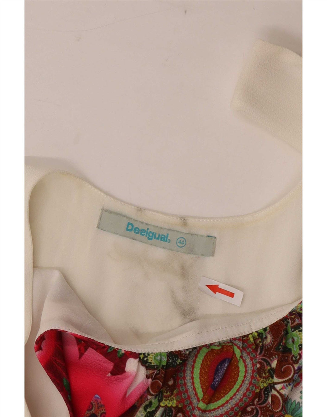 Desigual Womens Sleeveless Tunic Top EU 44 XL White Floral Polyester