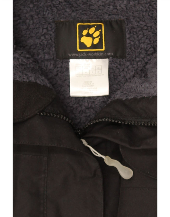 Jack Wolfskin Womens Hooded Windbreaker Coat UK 16 Large Black Polyester