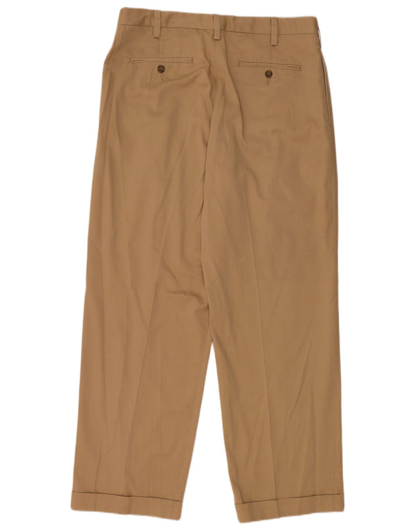 EDDIE BAUER Mens Classic Fit Pegged Chino Trousers W36 L32 Beige Cotton