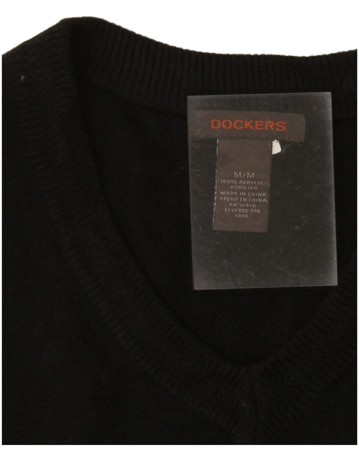 DOCKERS Mens Vest Tank Top Medium Black Acrylic