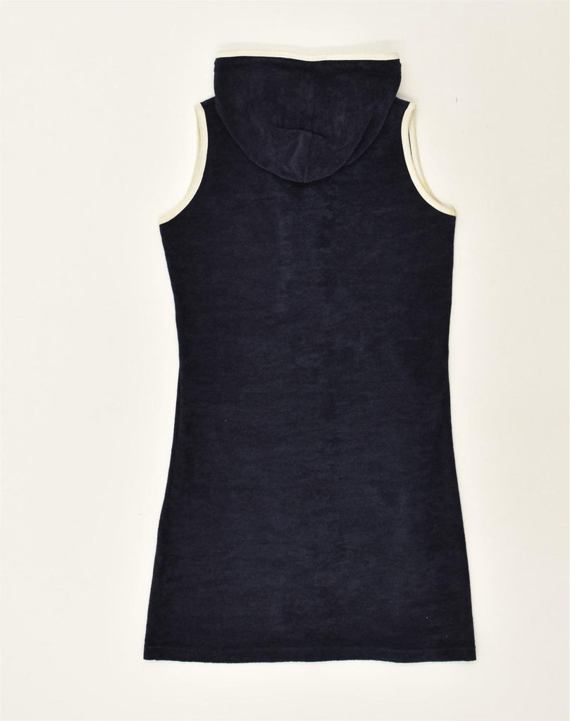 CHAMPION Womens Hooded Sleeveless Polo Dress UK 12 Medium Navy Blue | Vintage Champion | Thrift | Second-Hand Champion | Used Clothing | Messina Hembry 