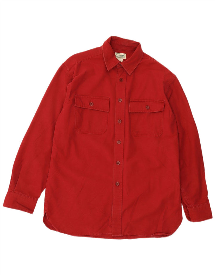 L.L.Bean Mens Shirt Medium Red Cotton