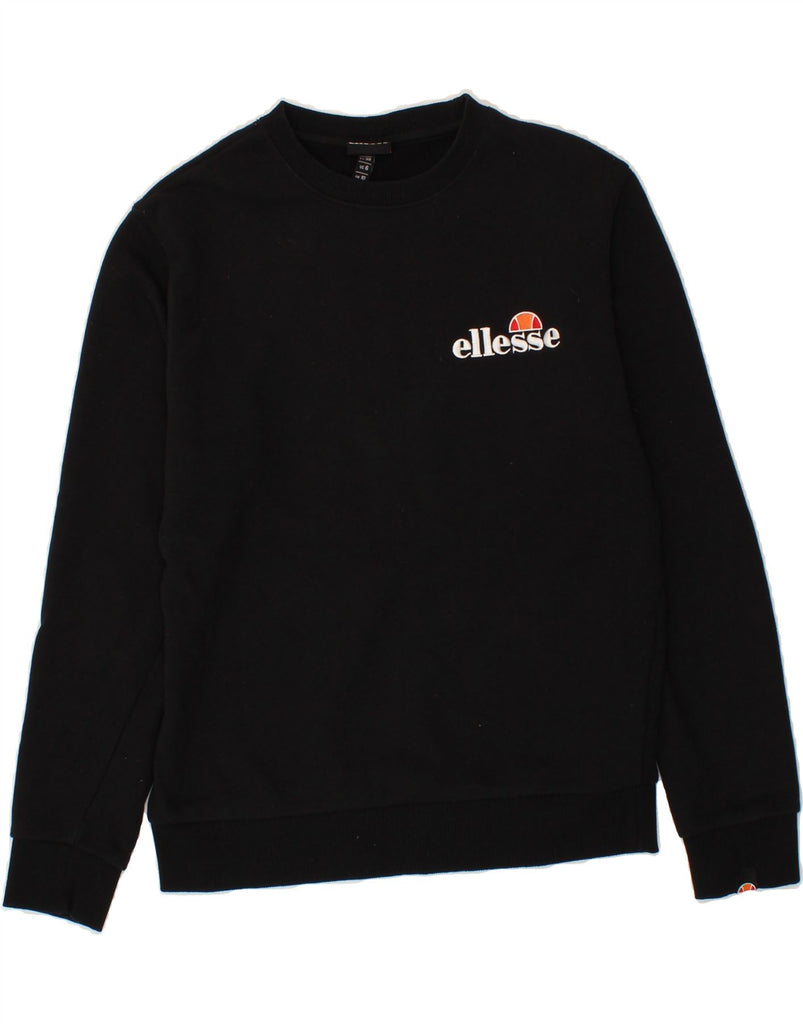 ELLESSE Womens Oversized Graphic Sweatshirt Jumper UK 10 Small  Black Vintage Ellesse and Second-Hand Ellesse from Messina Hembry 