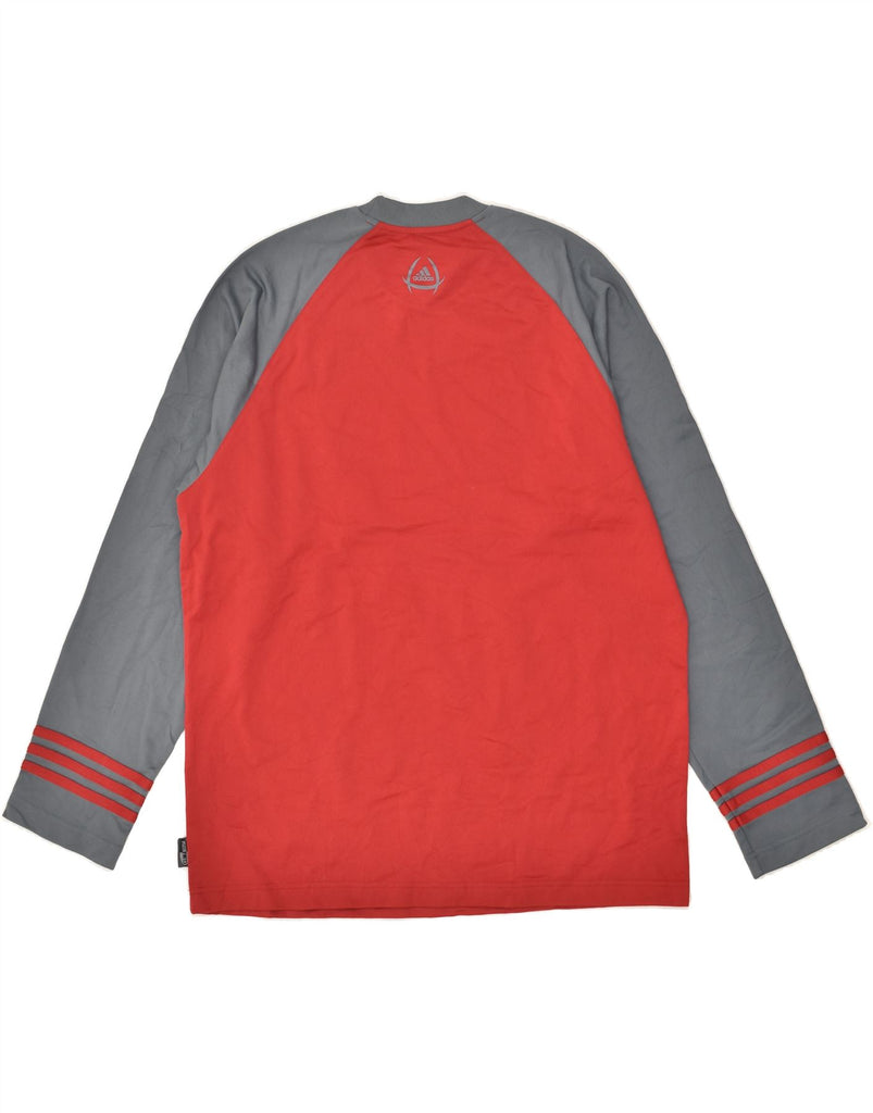 ADIDAS Mens Graphic Top Long Sleeve UK 38/40 Medium Red Colourblock | Vintage Adidas | Thrift | Second-Hand Adidas | Used Clothing | Messina Hembry 