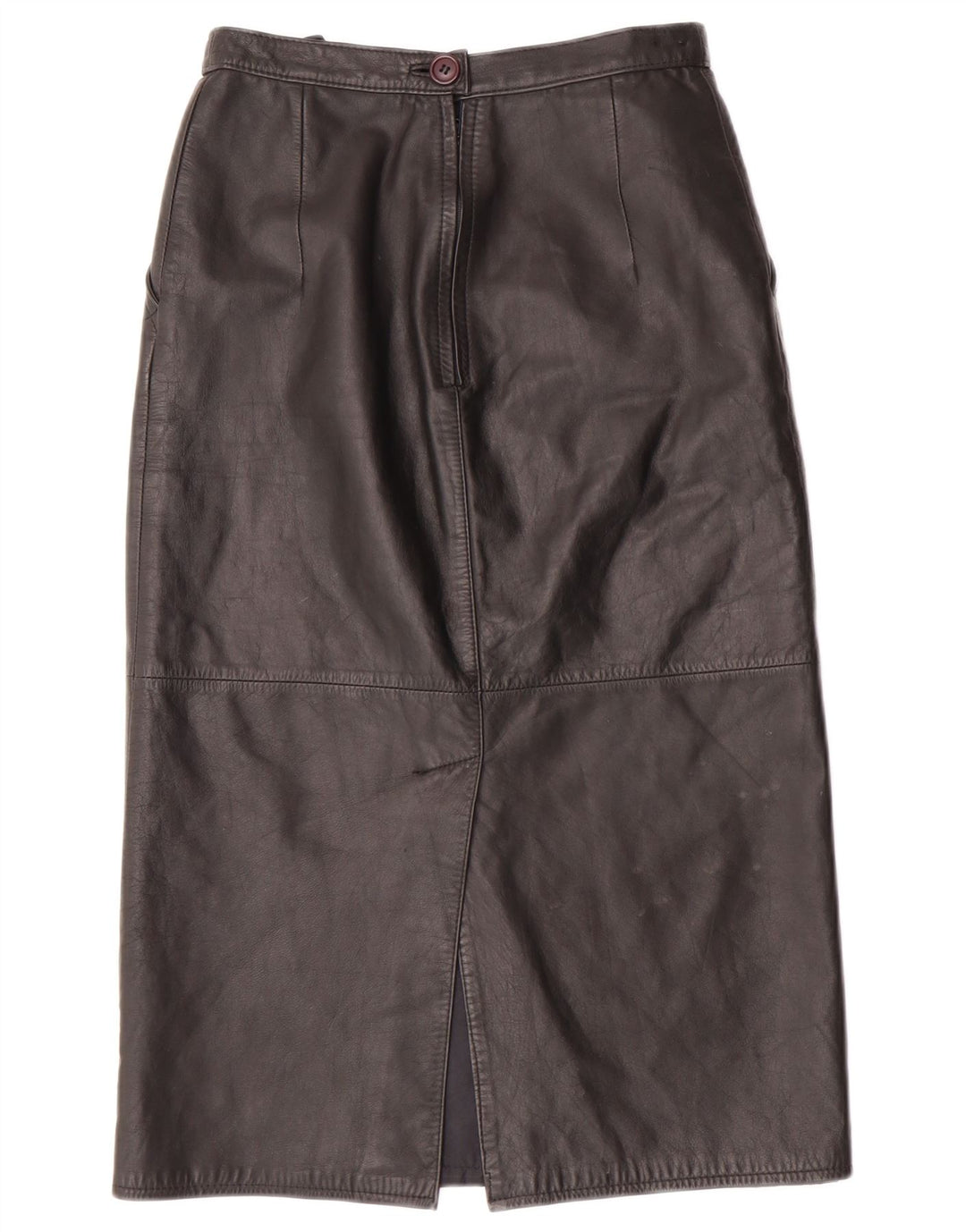 CHALICE Womens High Waist Leather Skirt UK 8 Small W24  Black Leather