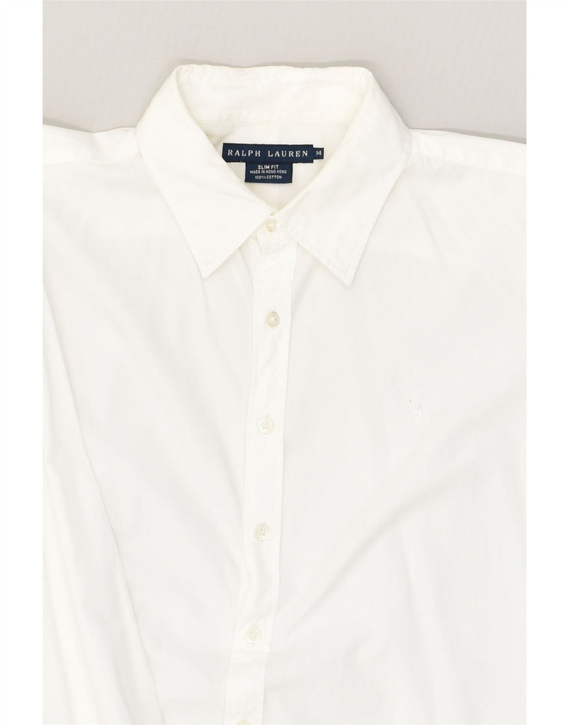 RALPH LAUREN Boys Slim Fit Formal Shirt 13-14 Years White Cotton | Vintage Ralph Lauren | Thrift | Second-Hand Ralph Lauren | Used Clothing | Messina Hembry 