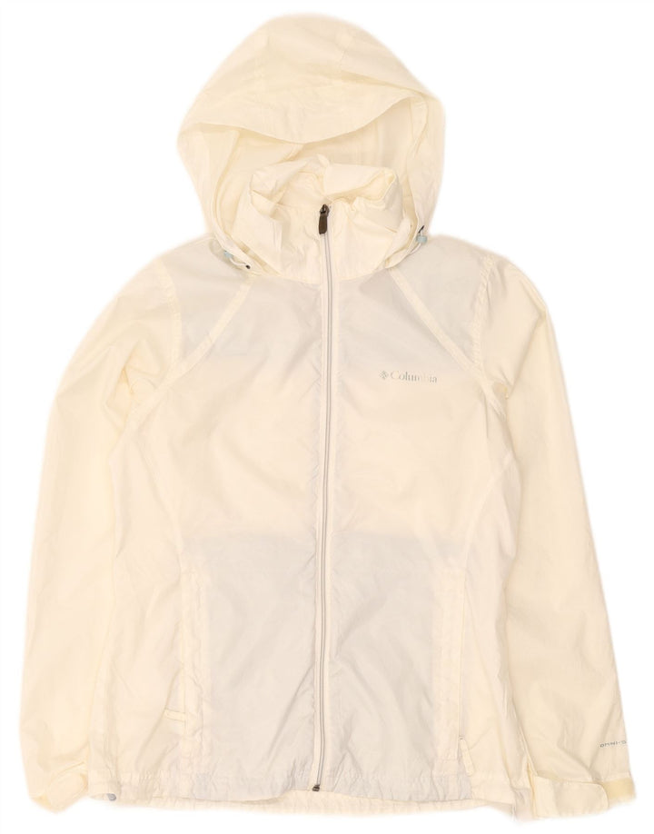 Columbia Womens Hooded Oversized Rain Jacket UK 10 Small White