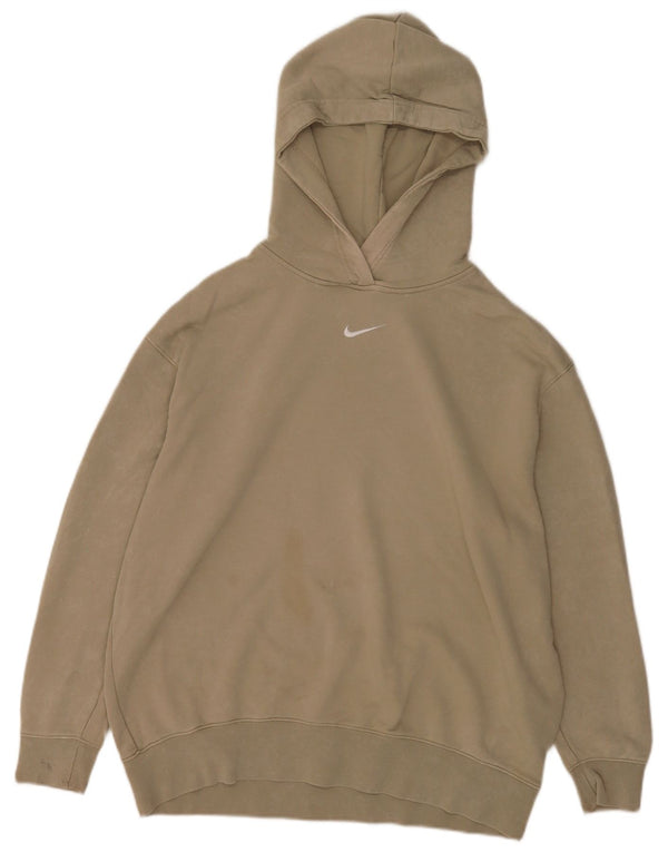 Nike Mens Loose Fit Hoodie Jumper Medium Beige Cotton