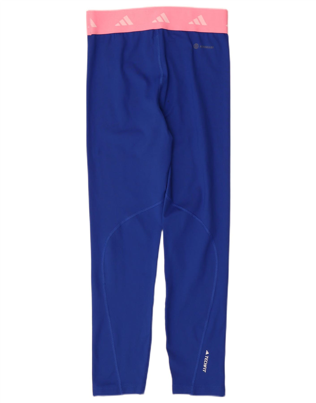 Adidas Girls Tech Fit Graphic Leggings 13-14 Years Blue Colourblock