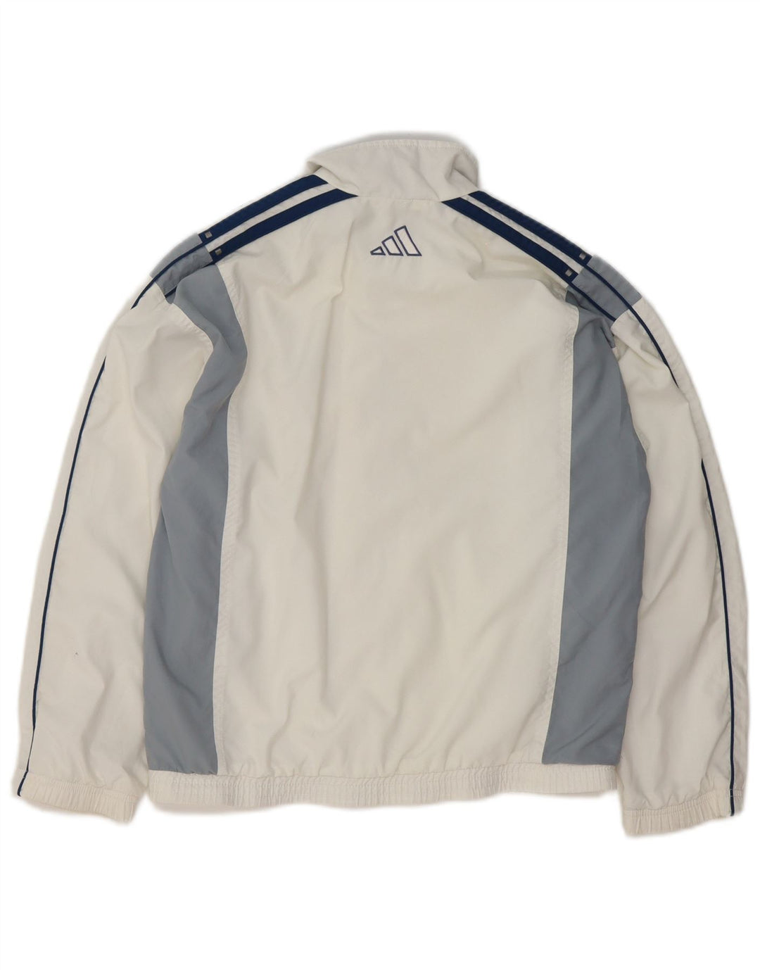 Adidas Boys Tracksuit Top Jacket 11-12 Years White Colourblock Polyester