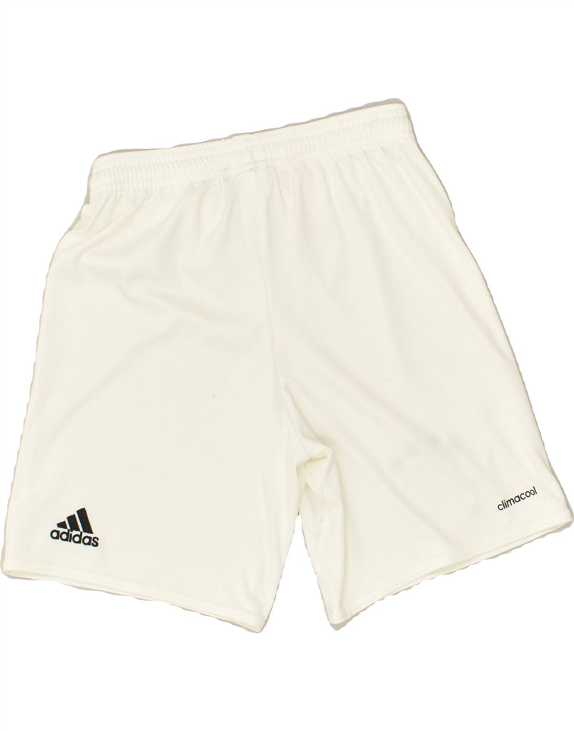 ADIDAS Boys Deutscher Fussball Bund Graphic Sport Shorts 9-10 Years White | Vintage Adidas | Thrift | Second-Hand Adidas | Used Clothing | Messina Hembry 