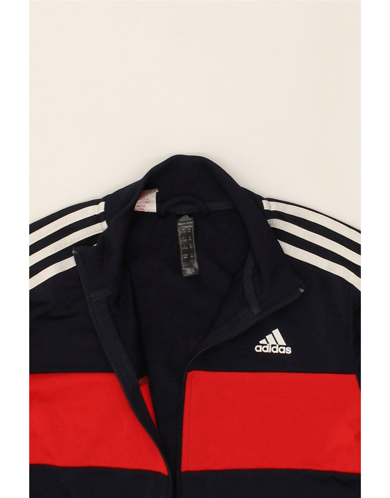 ADIDAS Boys Tracksuit Top Jacket 11-12 Years Navy Blue Colourblock | Vintage Adidas | Thrift | Second-Hand Adidas | Used Clothing | Messina Hembry 