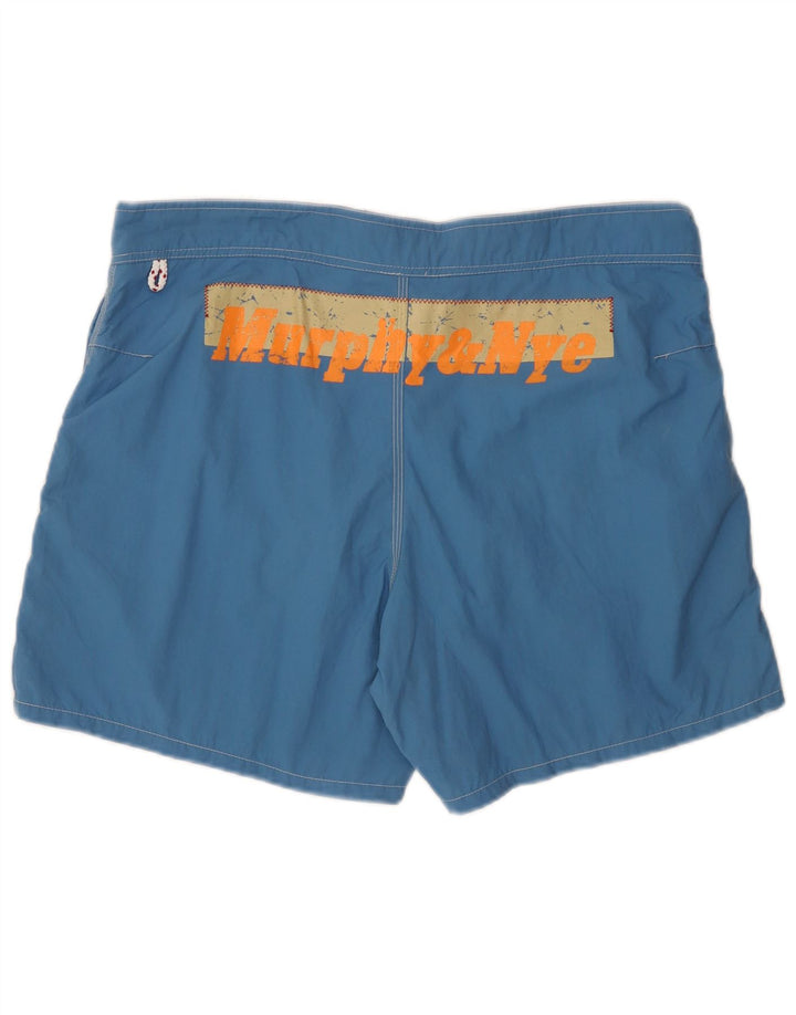 Murphy & Nye Mens Graphic Swimming Shorts XL  Blue Colourblock Polyamide