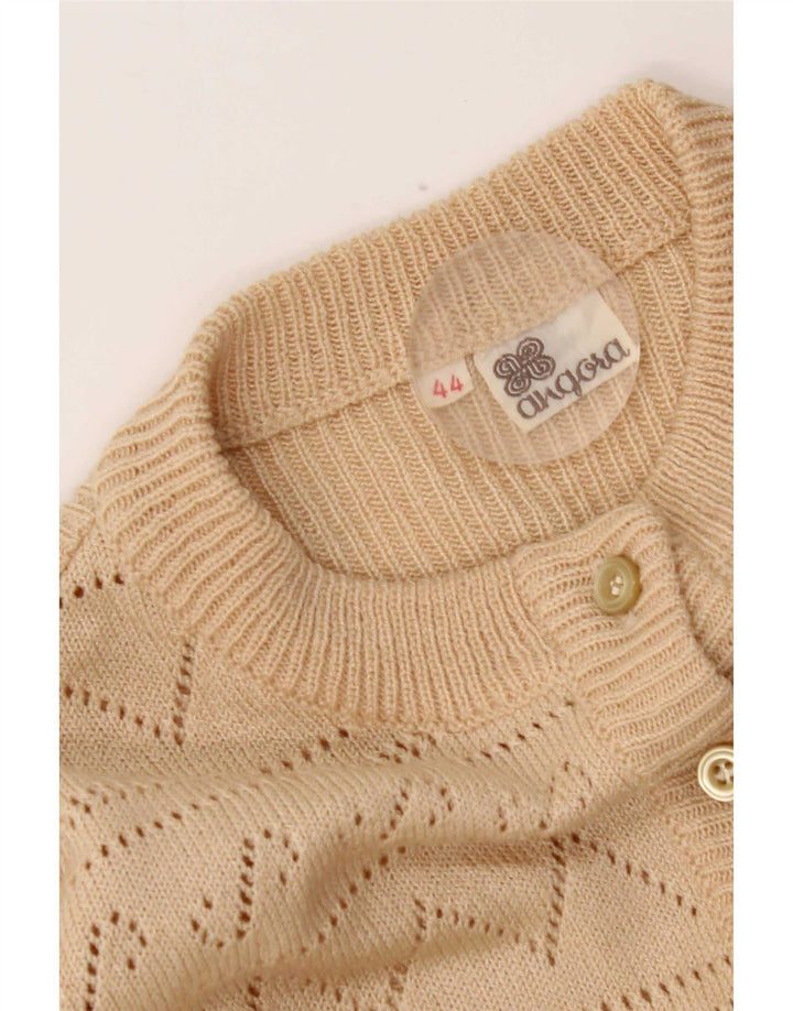 Vintage Womens Cardigan Sweater IT 44 Medium Beige Angora