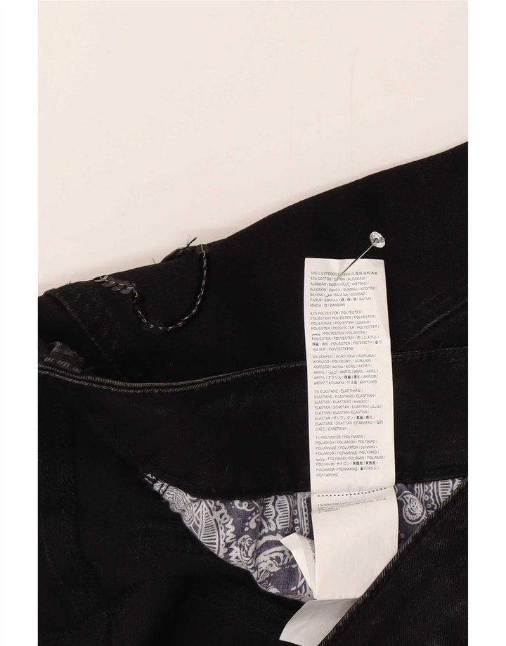 Desigual Womens Asymmetric Denim Skirt EU 40 Medium W30 Grey Herringbone