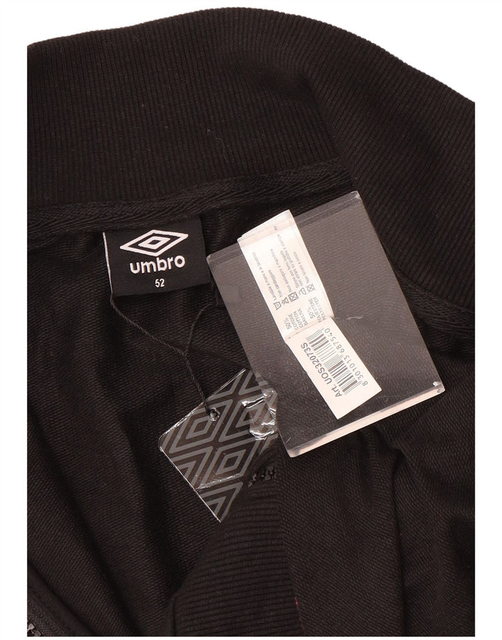 Umbro Mens Tracksuit Top Jacket IT 52 Large Black Cotton