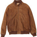 VINTAGE Mens Abstract Pattern Leather Jacket UK 42 XL Brown Leather