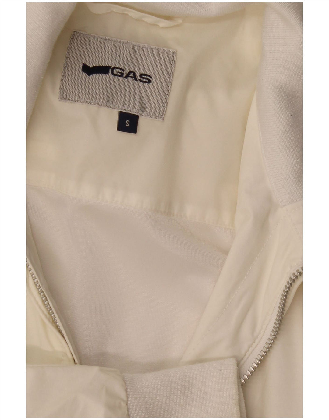 GAS Mens Bomber Jacket UK 36 Small Off White