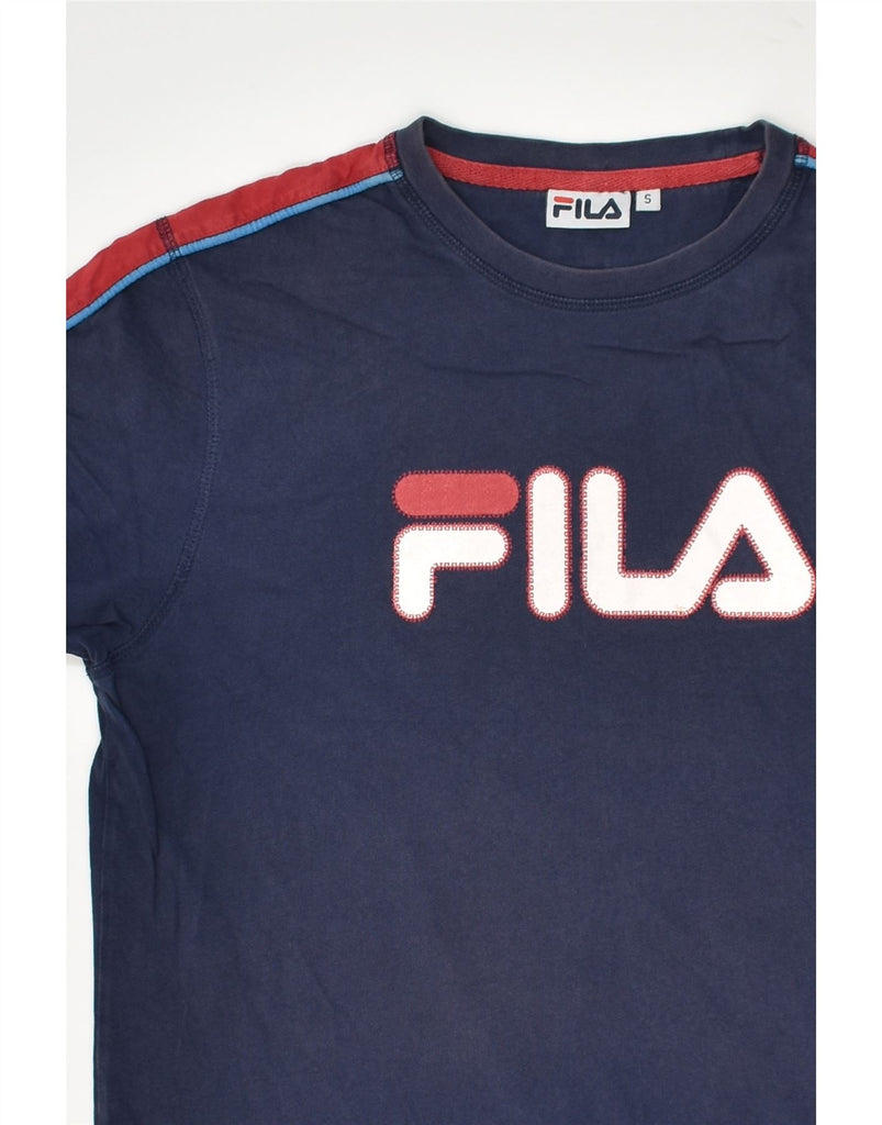 FILA Mens Graphic T-Shirt Top Small Navy Blue Cotton | Vintage Fila | Thrift | Second-Hand Fila | Used Clothing | Messina Hembry 