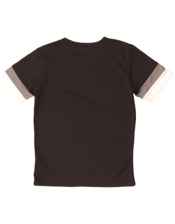 Puma Mens T-Shirt Top Medium Black Colourblock Polyester