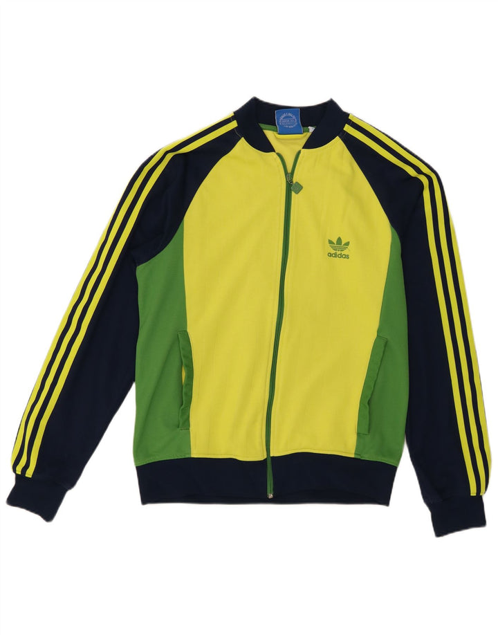 Adidas Mens Tracksuit Top Jacket Medium Multicoloured Colourblock Cotton