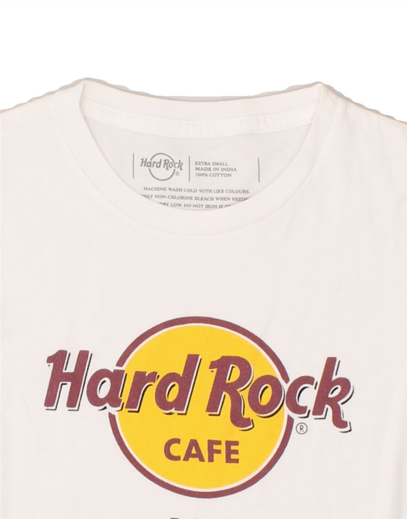 HARD ROCK CAFE Womens Oslo Graphic T-Shirt Top UK 6 XS White Cotton Vintage Hard Rock Cafe and Second-Hand Hard Rock Cafe from Messina Hembry 