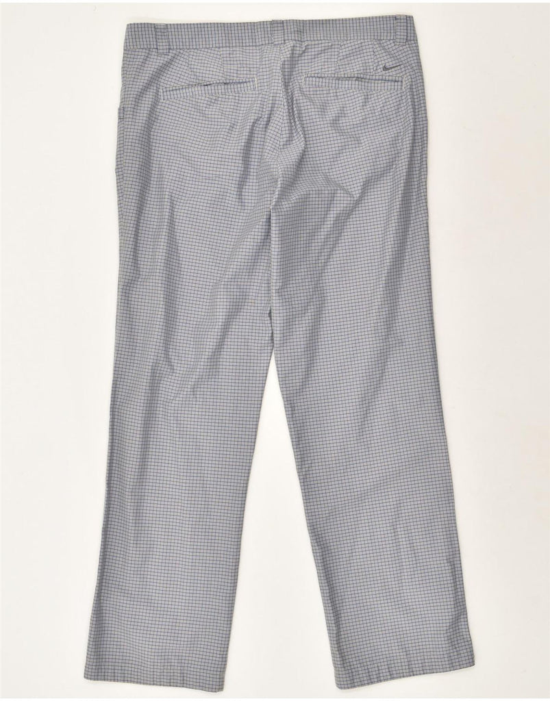 NIKE Mens Dri Fit Straight Casual Trousers W36 L32 Blue Check Nylon | Vintage Nike | Thrift | Second-Hand Nike | Used Clothing | Messina Hembry 