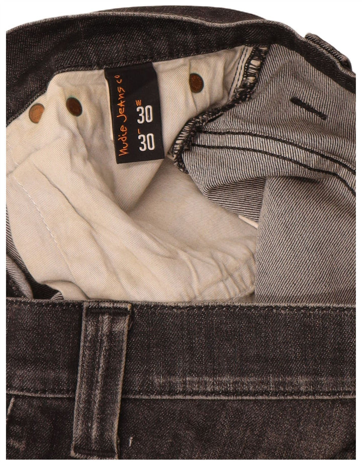 NUDIE Womens Slim Jeans W30 L30 Grey Cotton
